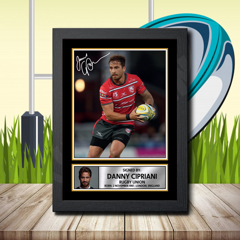 Danny Cipriani 2 Printed Signature Rugby Star Poster Print Framed Wall Art Gift β Danny Cipriani 2 Printed Signature Rugby Star Poster Print