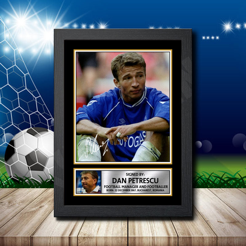 Dan Petrescu 2 Printed Signature Footballers Star Poster Print Framed Wall Art Gift – Dan Petrescu 2 Printed Signature Footballers Star Poster Print