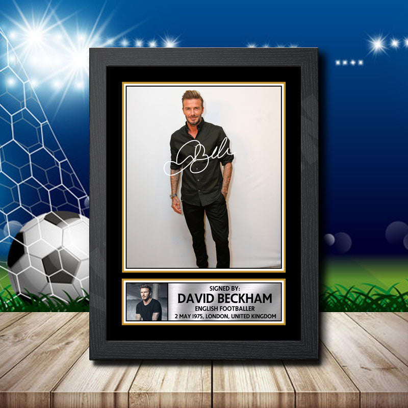 David Beckham 2 Printed Signature Footballers Star Poster Print Framed Wall Art Gift – David Beckham 2 Printed Signature Footballers Star Poster Print