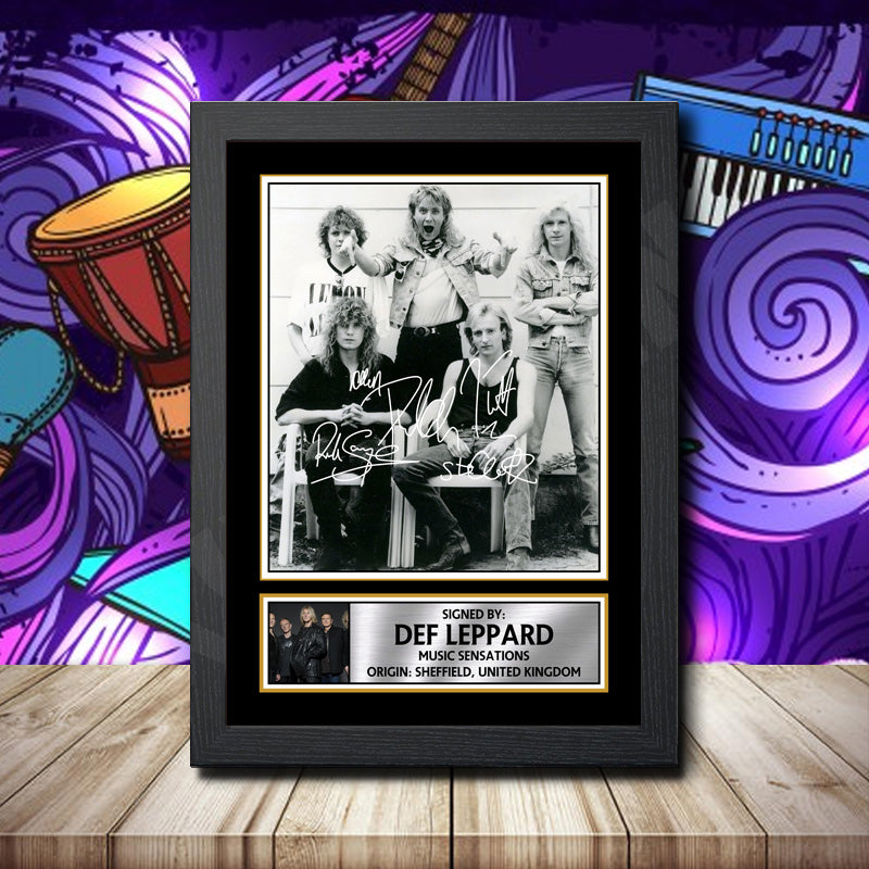 Def Leppard 1 Printed Signature Rock-Bands Star Poster Print Framed Wall Art Gift – Def Leppard 1 Printed Signature Rock-Bands Star Poster Print