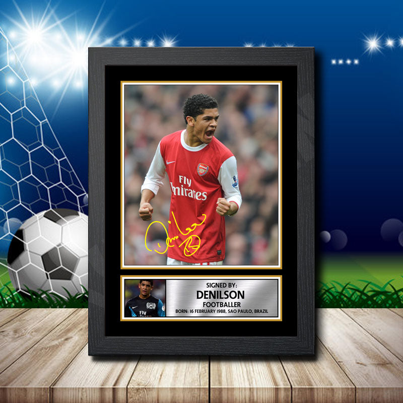 Denilson Personally Printed Signature Footballers Star Poster Print Framed Wall Art Gift β Denilson Personally Printed Signature Footballers Star Poster Print