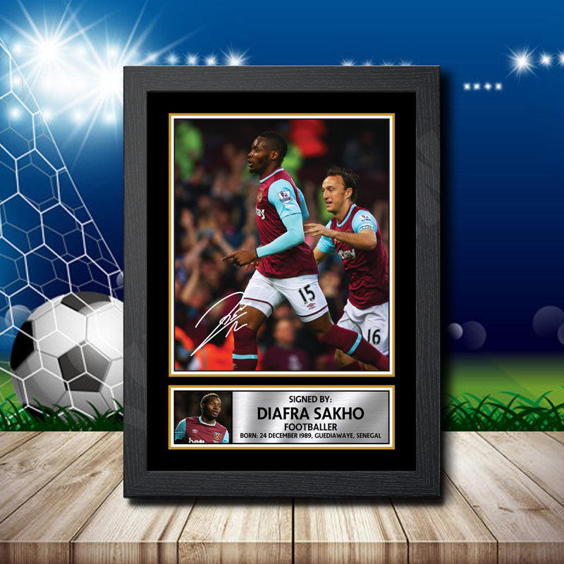 Diafra Sakho 1 Printed Signature Footballers Star Poster Print Framed Wall Art Gift β Diafra Sakho 1 Printed Signature Footballers Star Poster Print