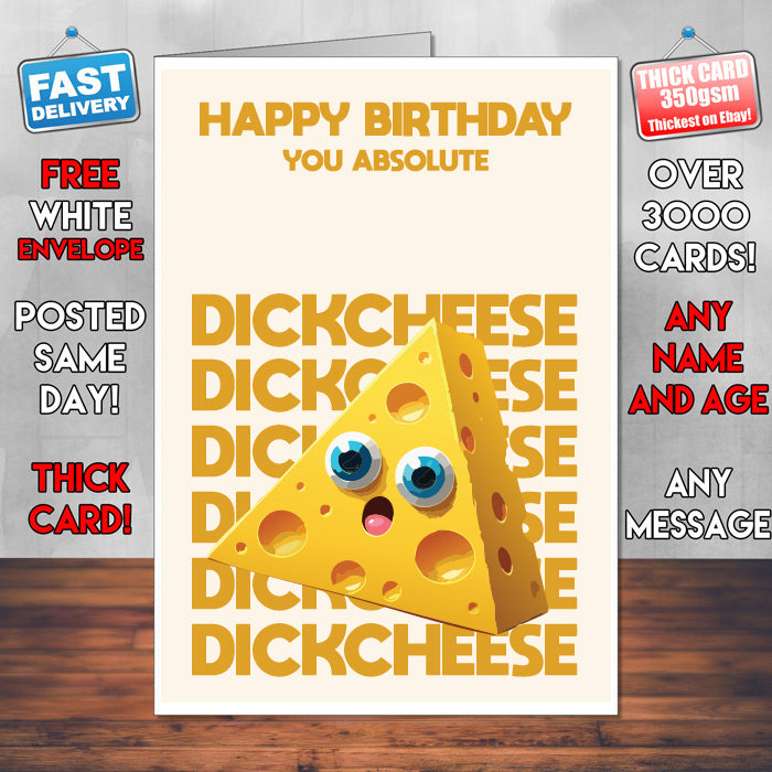 Rude Swear Word Birthday Card Design - D*CKCHEESE
