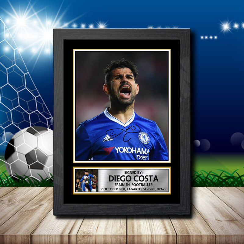 Diego Costa 1 Printed Signature Footballers Star Poster Print Framed Wall Art Gift β Diego Costa 1 Printed Signature Footballers Star Poster Print