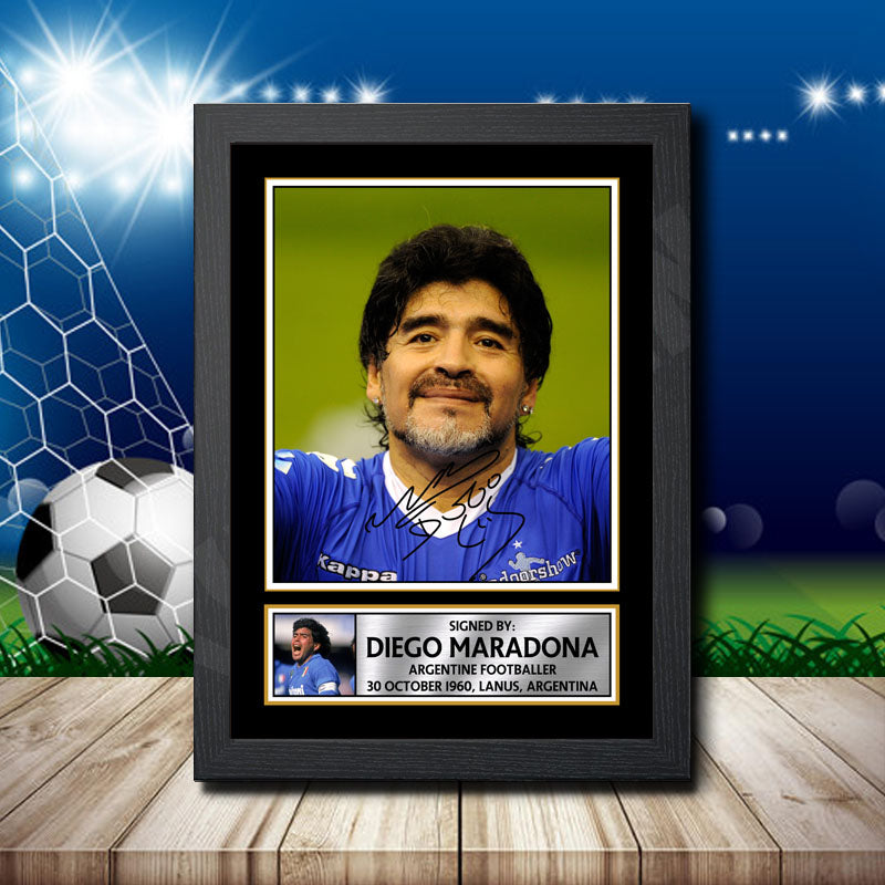 Diego Maradona 1 Printed Signature Footballers Star Poster Print Framed Wall Art Gift – Diego Maradona 1 Printed Signature Footballers Star Poster Print