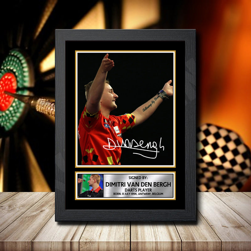 Dimitri Van Den Bergh 2 Printed Signature Darts Star Poster Print Framed Wall Art Gift β Dimitri Van Den Bergh 2 Printed Signature Darts Star Poster Print