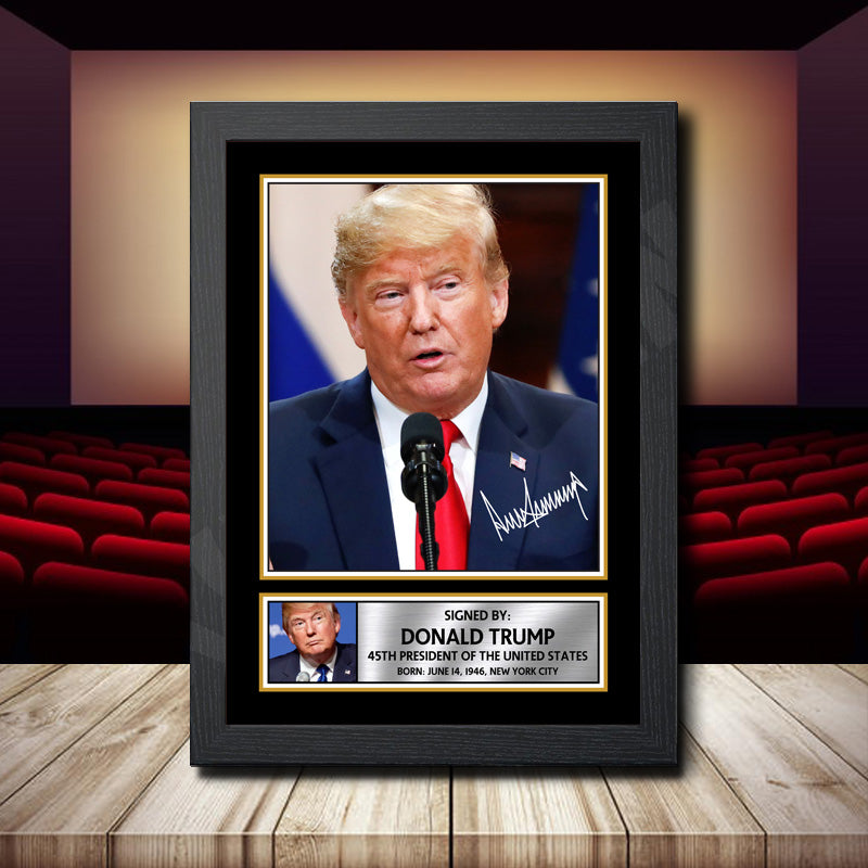 Donald Trump 2 Printed Signature Movie Star Poster Print Framed Wall Art Gift – Donald Trump 2 Printed Signature Movie Star Poster Print