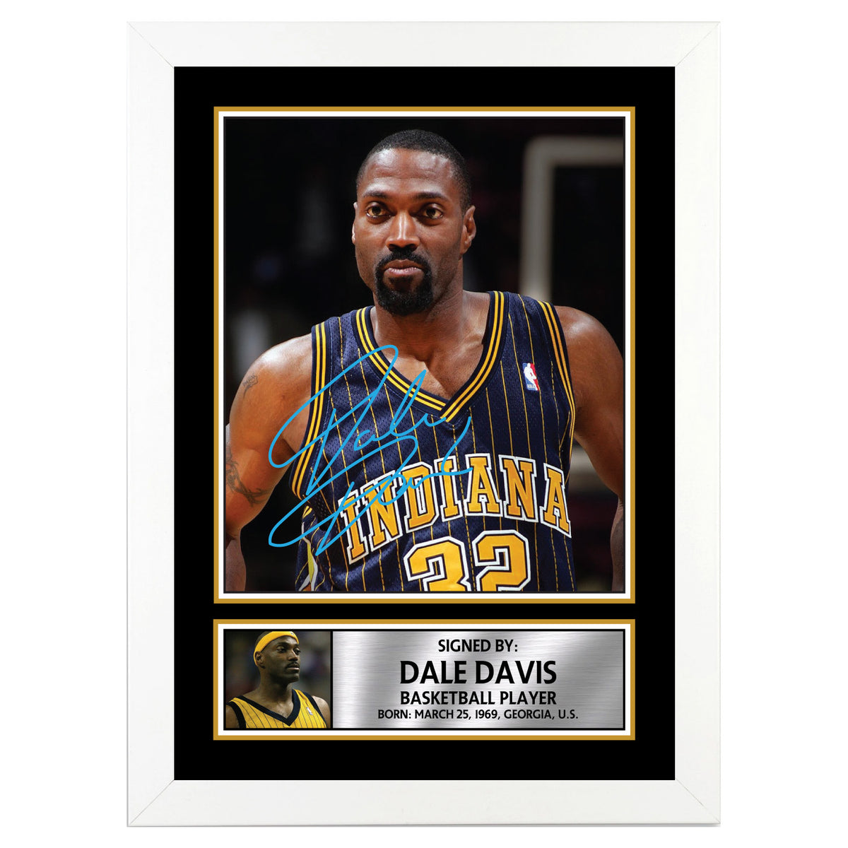 Dale Davis Basketball Player Printed Signature Poster Print Gift