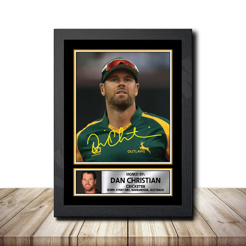 Daniel Christian M1518 Cricketer Printed Signature Poster Print Gift
