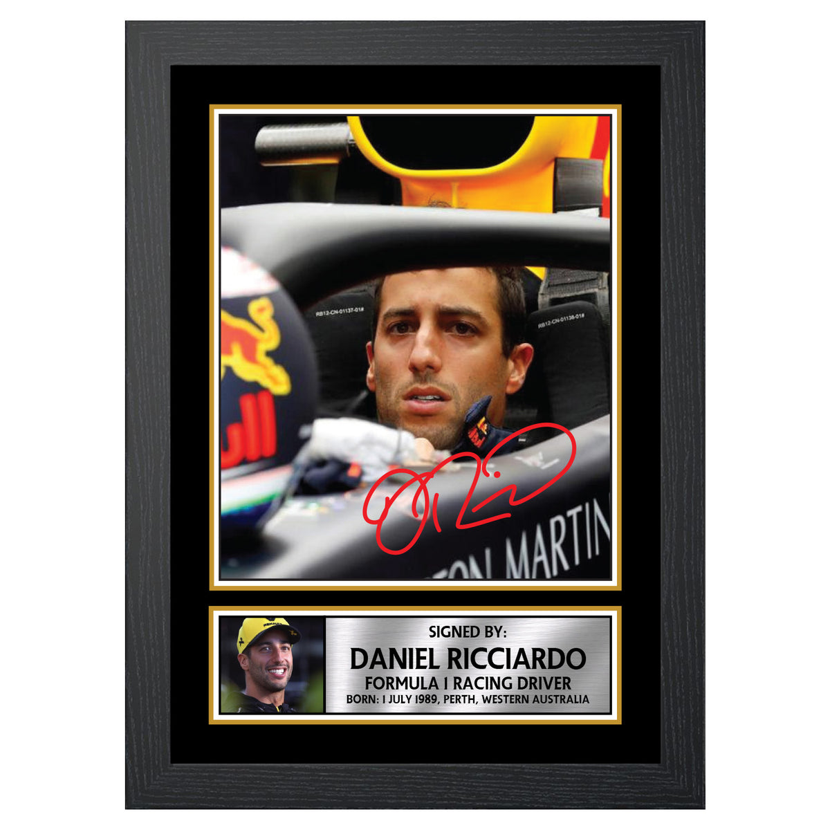 Daniel Ricciardo M497 Motor Racer Printed Signature Poster Print Gift
