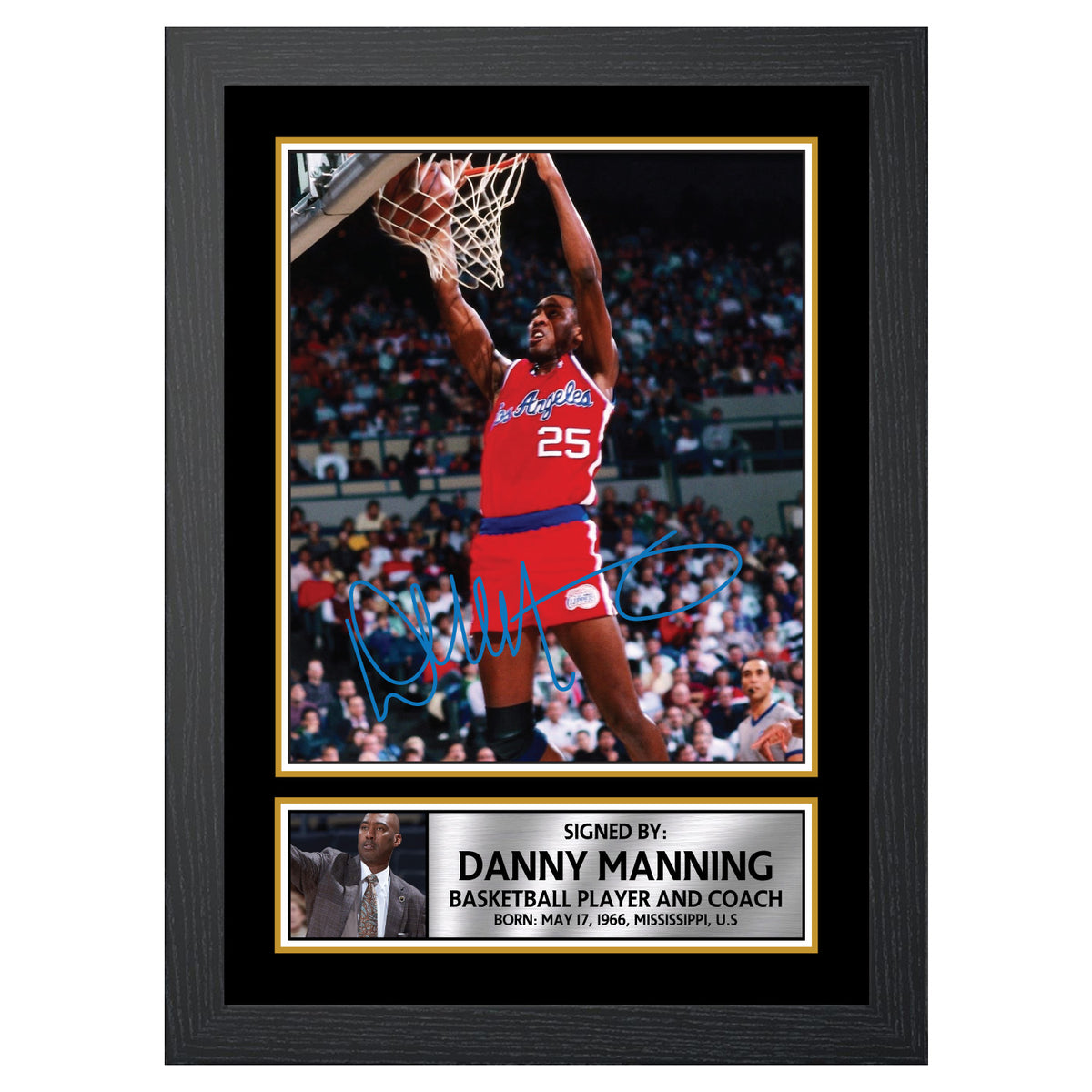 Danny Manning 2 Basketball Player Printed Signature Poster Print Gift