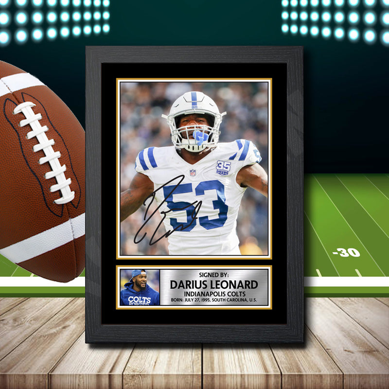 Darius Leonard – Printed Signature NFL Star Print – Darius Leonard
