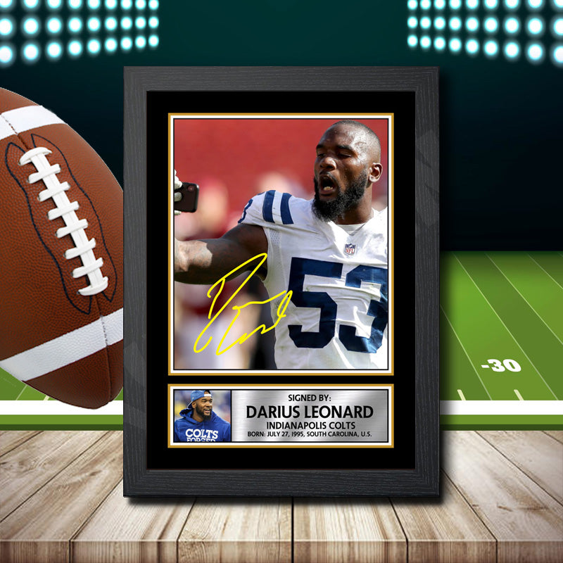 Darius Leonard 2 – Printed Signature NFL Star Print – Darius Leonard 2