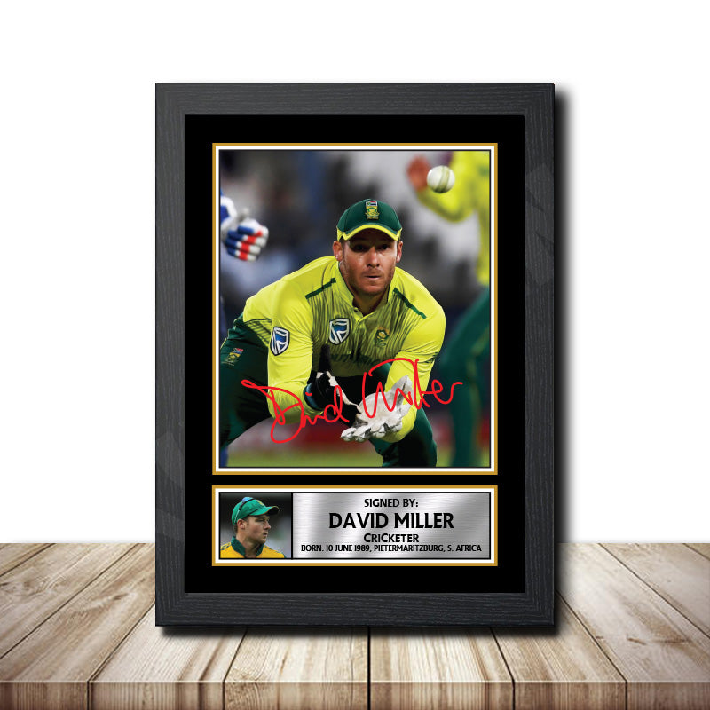 David Miller M1530 Cricketer Printed Signature Poster Print Gift
