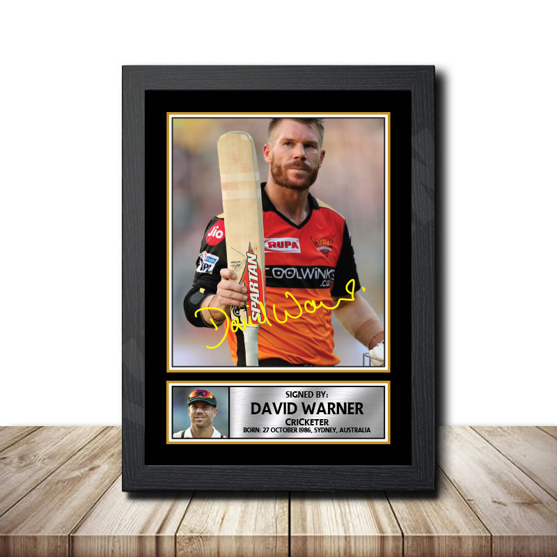 David Warner M1532 Cricketer Printed Signature Poster Print Gift