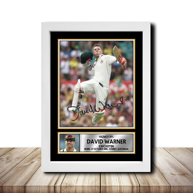 David Warner M1533 Cricketer Printed Signature Poster Print Gift