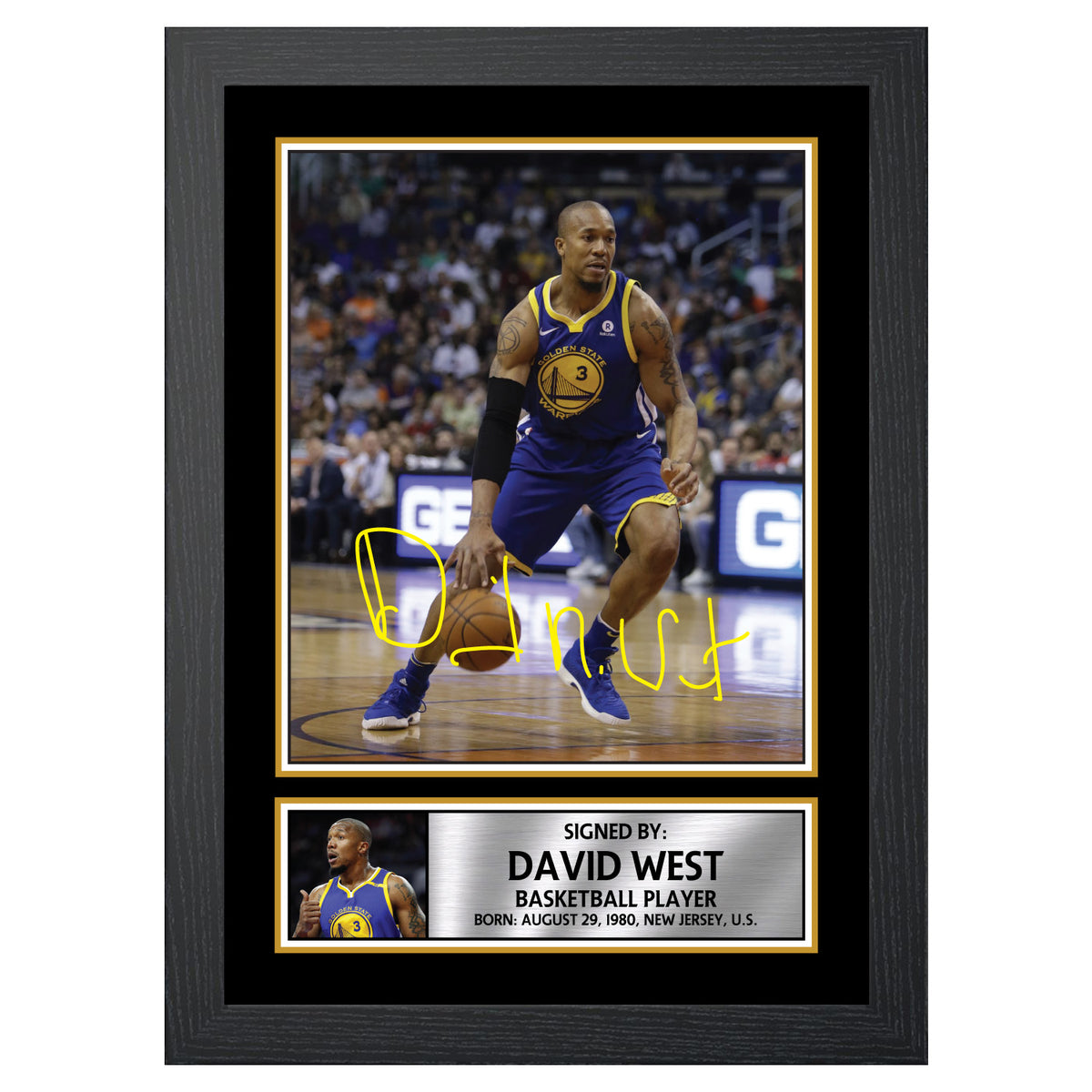 David West 2 Basketball Player Printed Signature Poster Print Gift