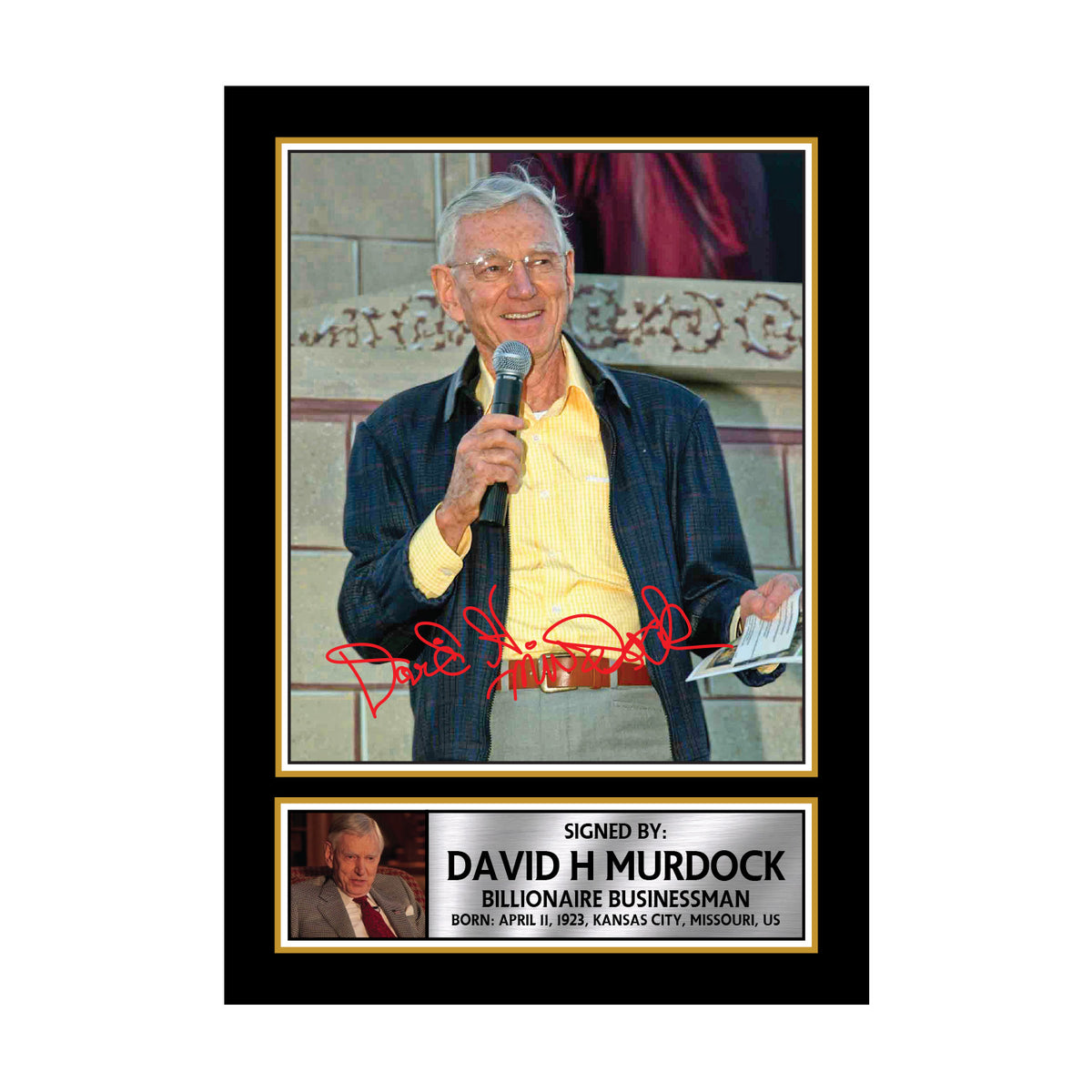 David H Murdock Famous Businessmen Printed Signature Poster Print Gift