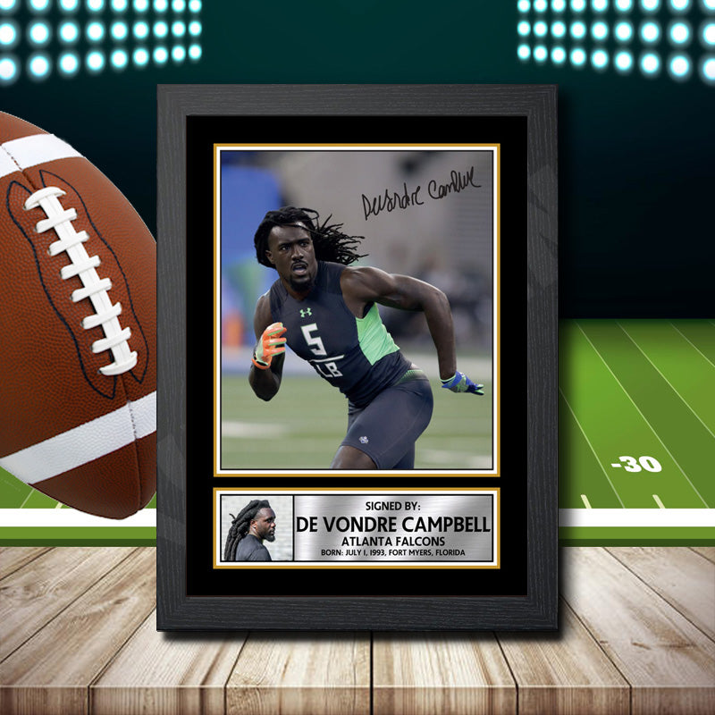 De Vondre Campbell 1 – Printed Signature NFL Star Print – De Vondre Campbell 1