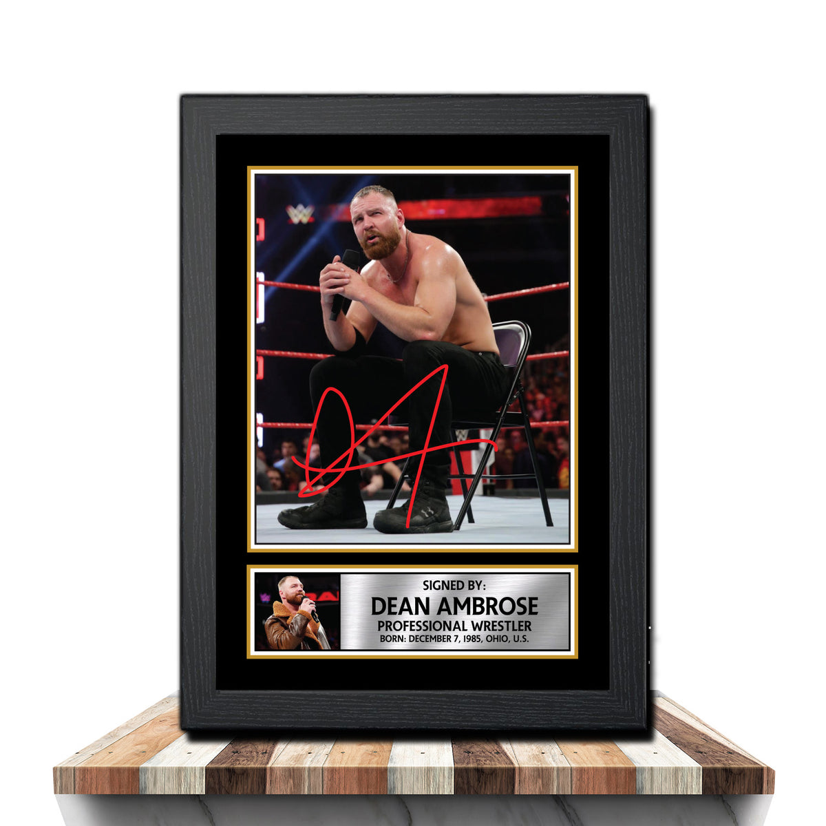 Dean Ambrose M992 Wrestling Printed Signature Poster Print Gift