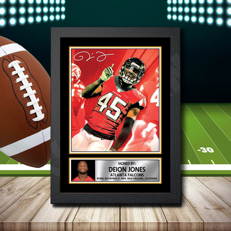 Deion Jones 2 – Printed Signature NFL Star Print – Deion Jones 2