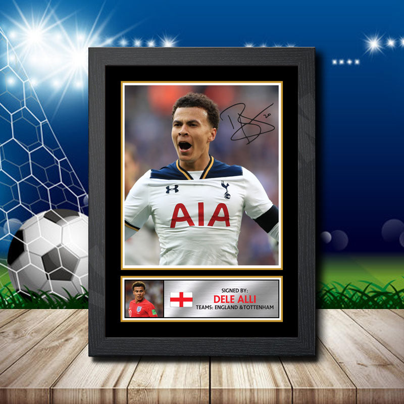 Dele Alli Printed Signature Footballers Star Poster Print Framed Wall Art Gift – Dele Alli Printed Signature Footballers Star Poster Print