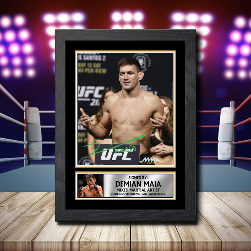 Demian Maia 2 Printed Signature Ufc Star Poster Print Framed Wall Art Gift β Demian Maia 2 Printed Signature Ufc Star Poster Print