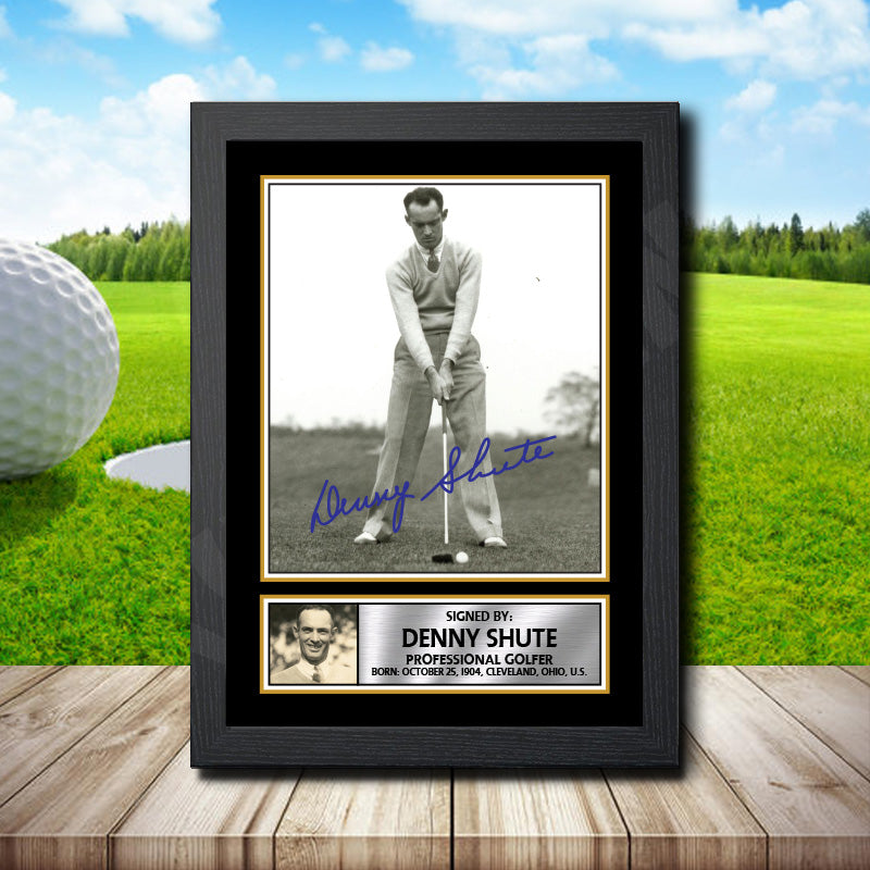 Denny Shute Golf Printed Signature Poster Print Gift