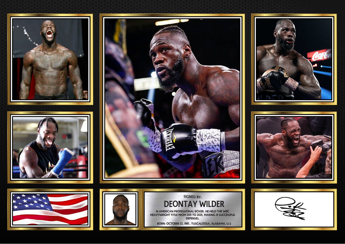 Deontay Wilder Boxing Champion – Printed Signature Boxing Star Print – Deontay Wilder Boxing Champion – A4 Poster