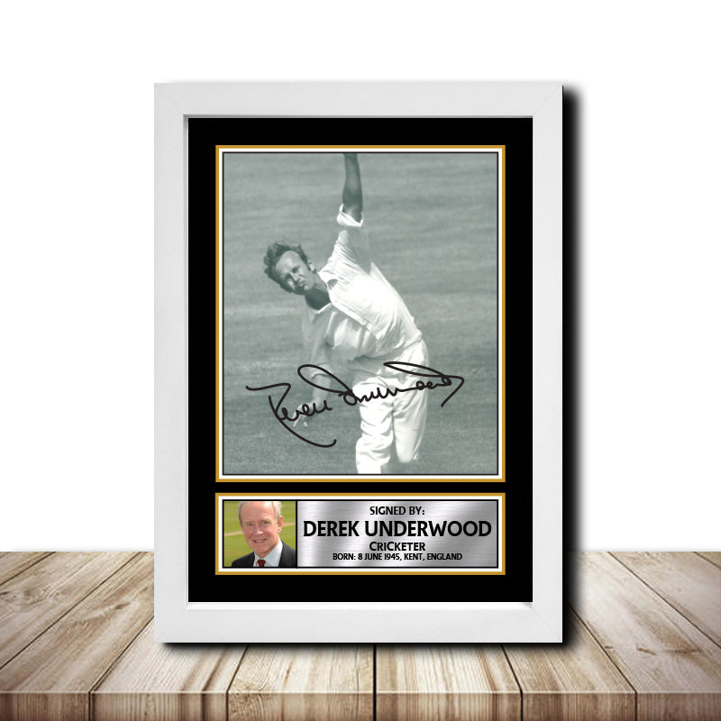 Derek Underwood M1539 Cricketer Printed Signature Poster Print Gift