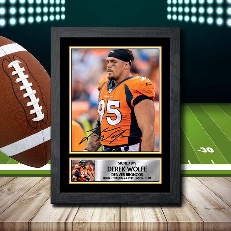 Derek Wolfe – Printed Signature NFL Star Print – Derek Wolfe