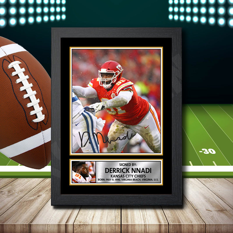Derrick Nnadi – Printed Signature NFL Star Print – Derrick Nnadi