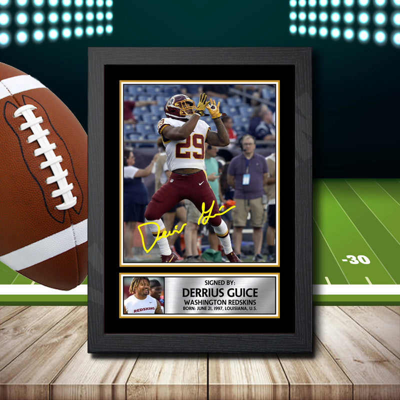 Derrius Guice – Printed Signature NFL Star Print – Derrius Guice
