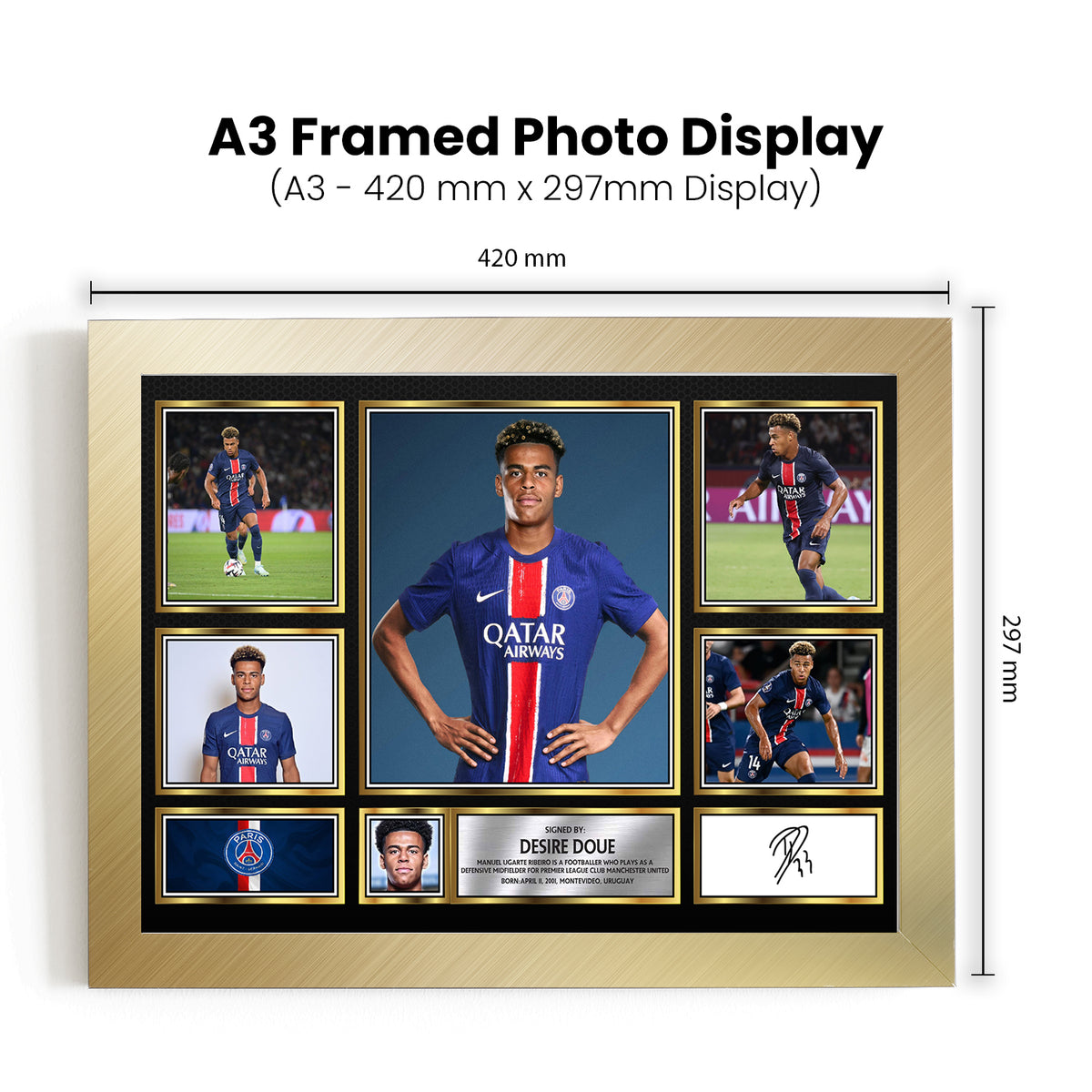 Desire Doue Printed Signature Football Poster Print