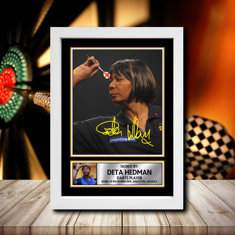 Deta Hedman Printed Signature Darts Star Poster Print Framed Wall Art Gift – Deta Hedman Printed Signature Darts Star Poster Print