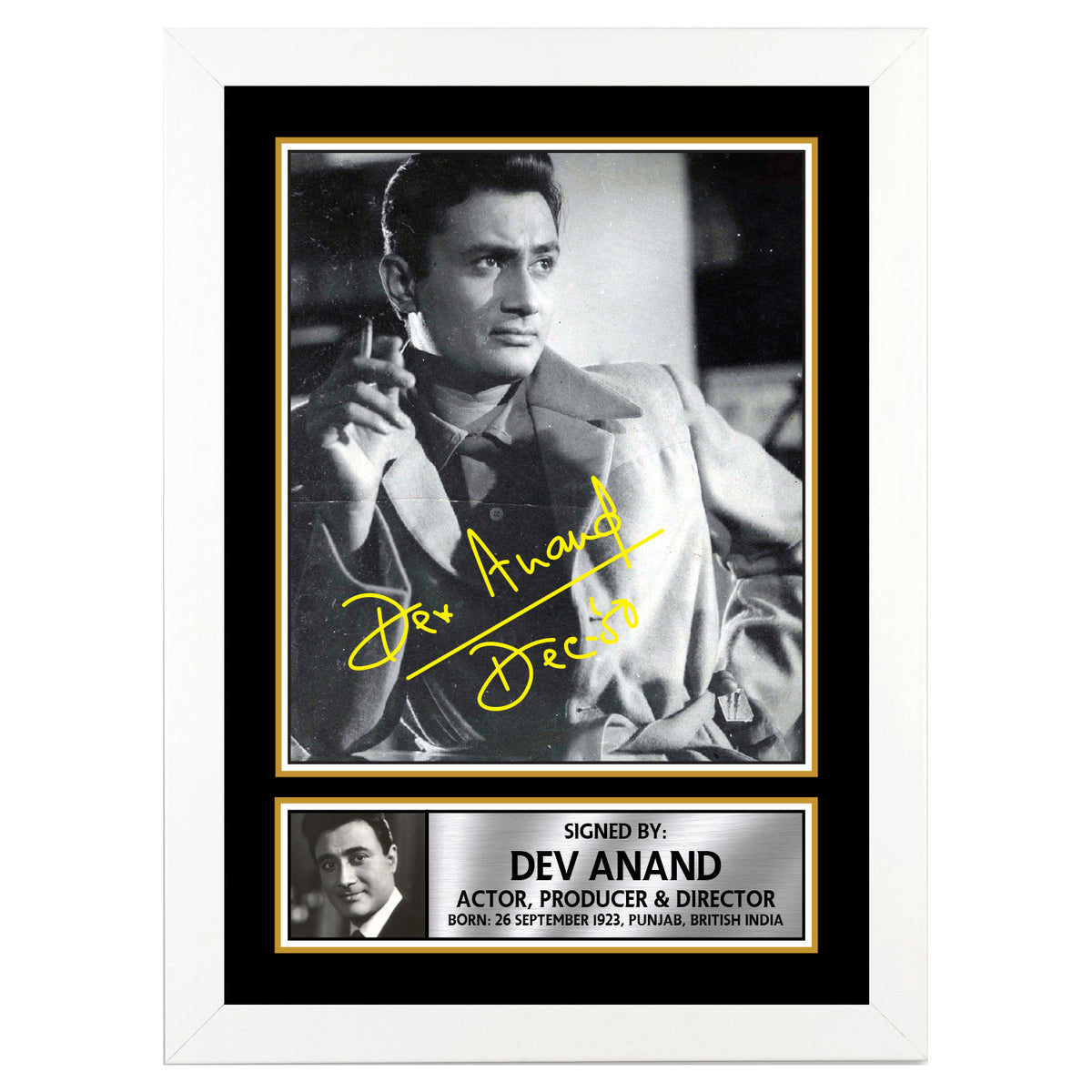 Dev Anand M312 Bollywood Printed Signature Poster Print Gift