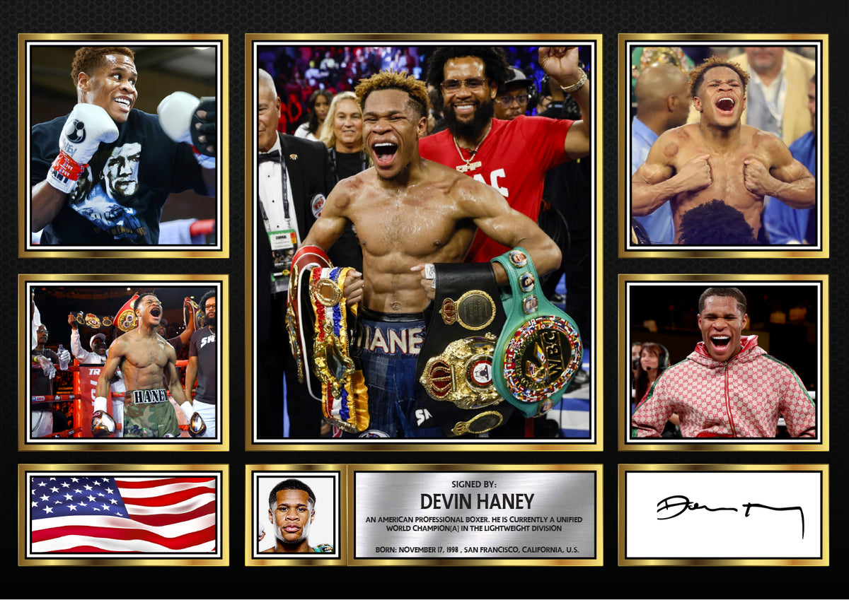 Devin Haney top boxer Printed Signature Print Landscape – A4 Poster