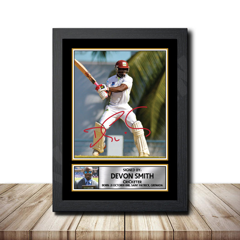 Devon Smith M1540 Cricketer Printed Signature Poster Print Gift