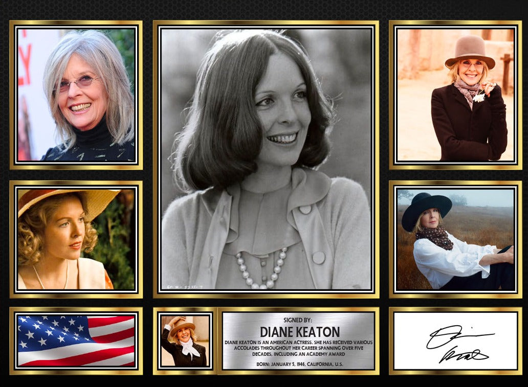 Diane Keaton Actors Framed Autographed Print - Limited Edition Autograph Fan Gift – Collectible Memorabilia Merchandise