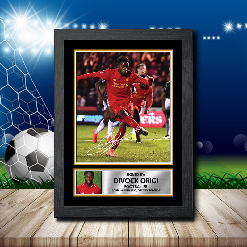Divock Origi 2 Printed Signature Footballers Star Poster Print Framed Wall Art Gift β Divock Origi 2 Printed Signature Footballers Star Poster Print