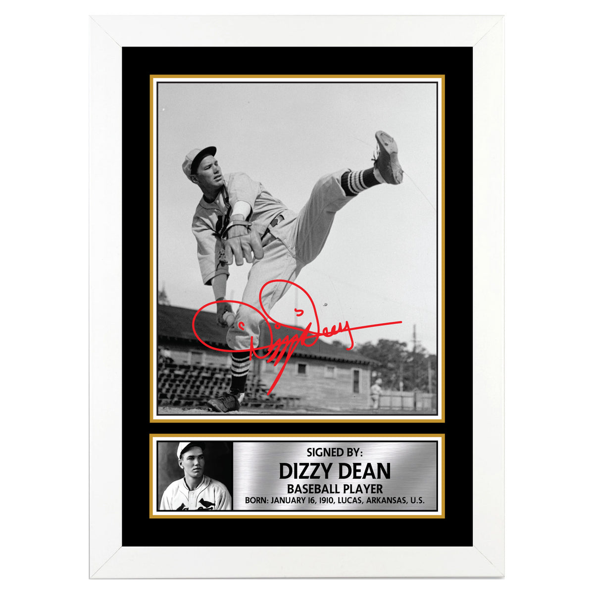 Dizzy Dean 2 Baseball Player Printed Signature Poster Print Gift