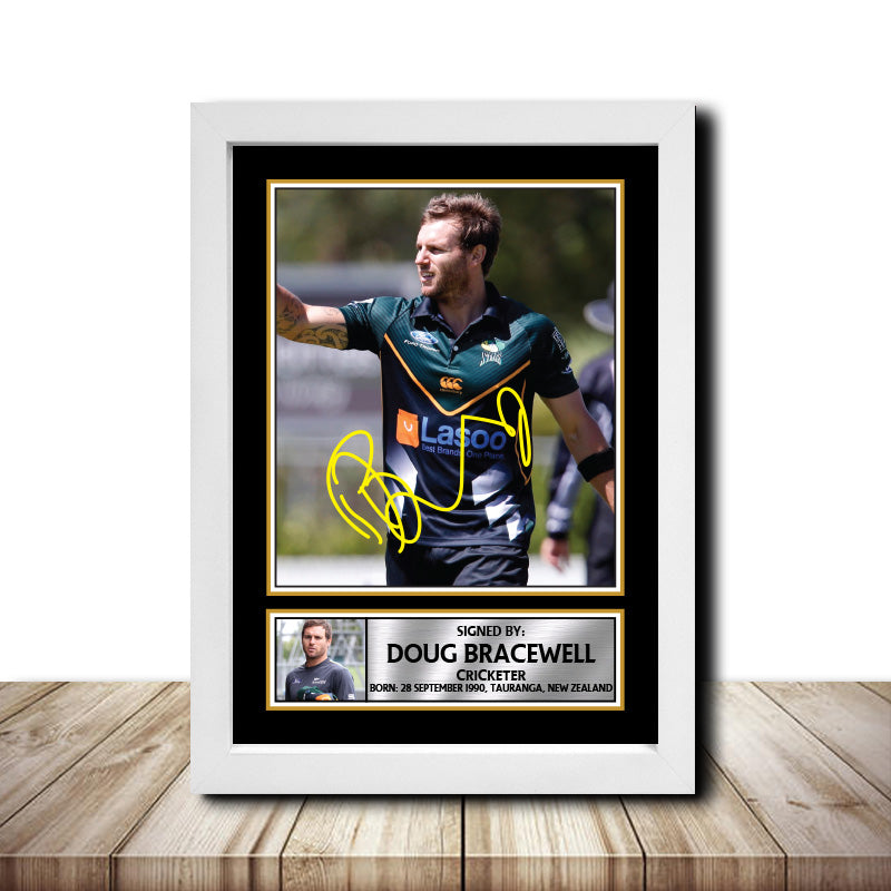 Doug Bracewell M1553 Cricketer Printed Signature Poster Print Gift