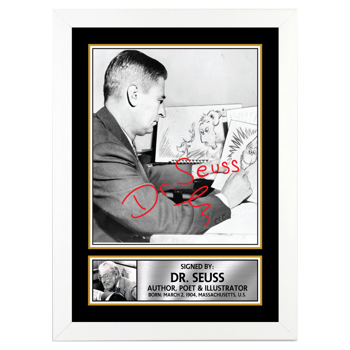 Dr. Seuss M205 Authors Printed Signature Poster Print Gift
