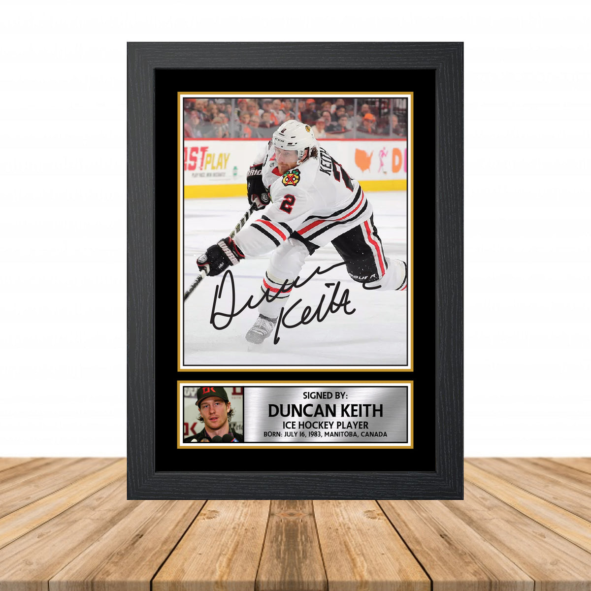 Duncan Keith 2 Ice Hockey Printed Signature Poster Print Gift