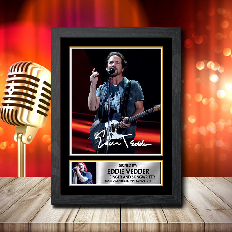 Eddie Vedder 2 – Printed Signature Music Star Print – Eddie Vedder 2
