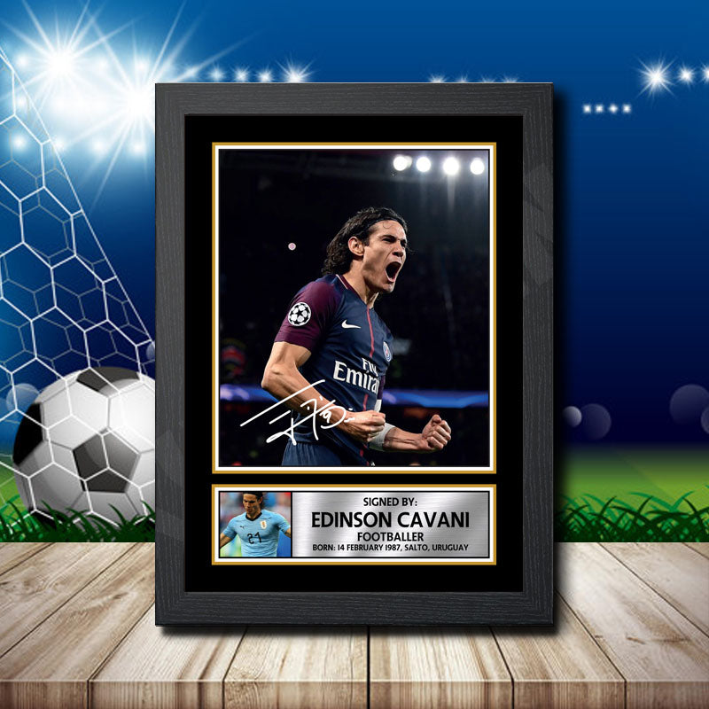 Edison Cavani 2 Printed Signature Footballers Star Poster Print Framed Wall Art Gift – Edison Cavani 2 Printed Signature Footballers Star Poster Print