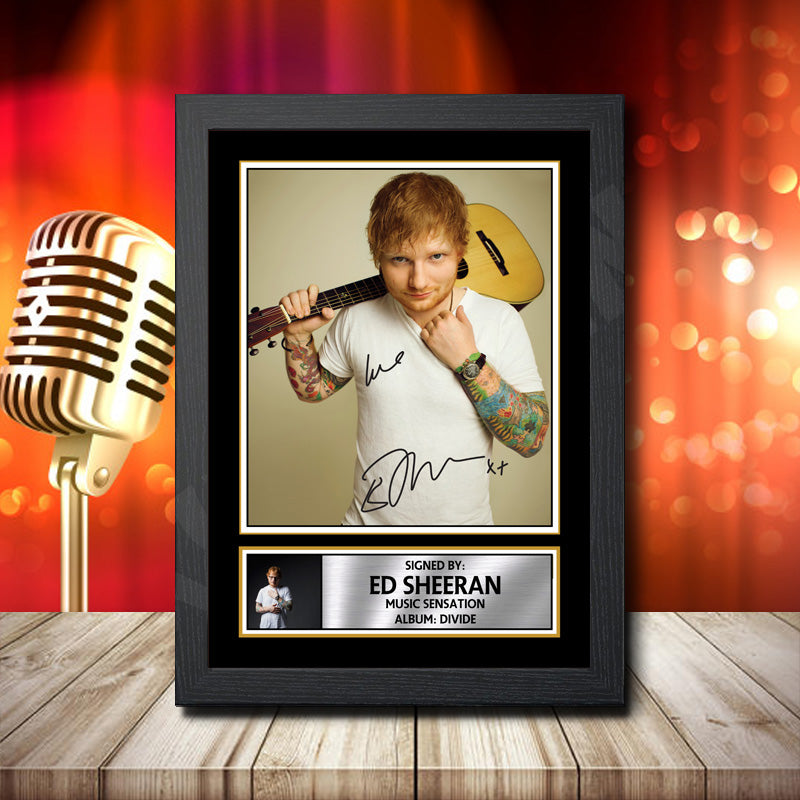 Ed Sheeran Divide 1 Printed Signature Music Star Poster Print Framed Wall Art Gift β Ed Sheeran Divide 1 Printed Signature Music Star Poster Print