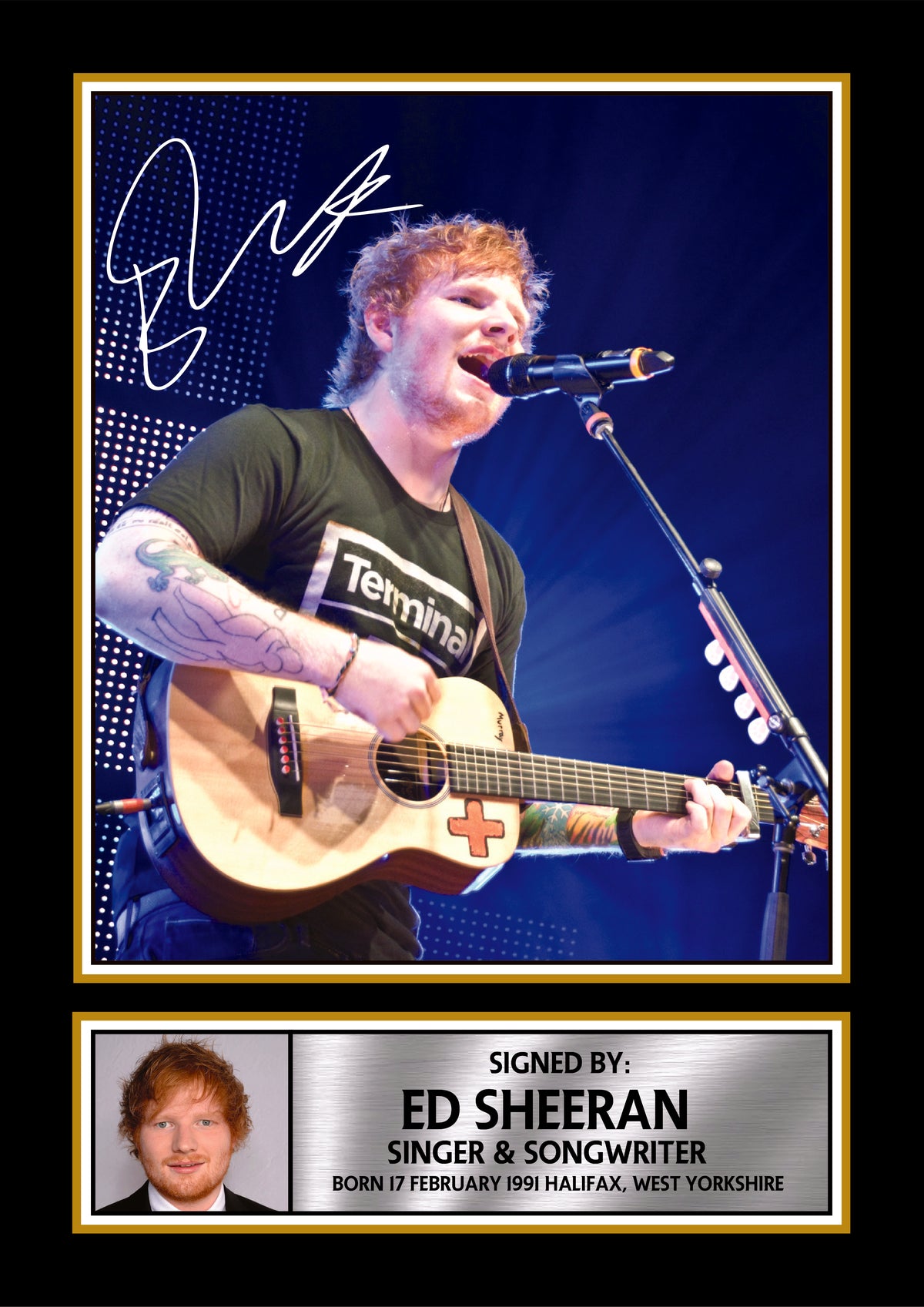 Ed Sheeran Live Concert Printed Signature Poster Print – Style Singer Wall Art – Pop Music Wall Art Photo – Ed Sheeran Live Concert Printed Signature Poster Print