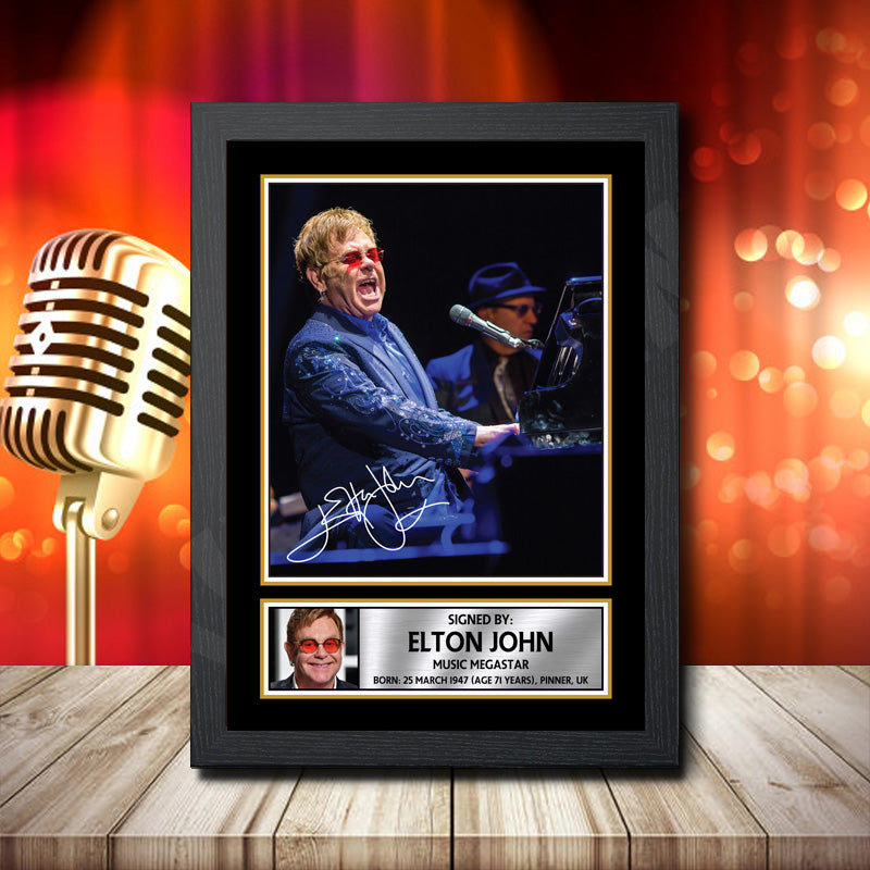 Elton John 4 – Printed Signature Music Star Print – Elton John 4