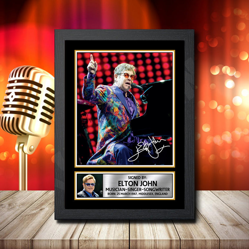 Elton John 6 – Printed Signature Music Star Print – Elton John 6